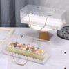 20Pcs Cake Boxes Handheld Easy To Assemble Portable Visible Waterproof Oilproof PET Transparent Design Rectangular