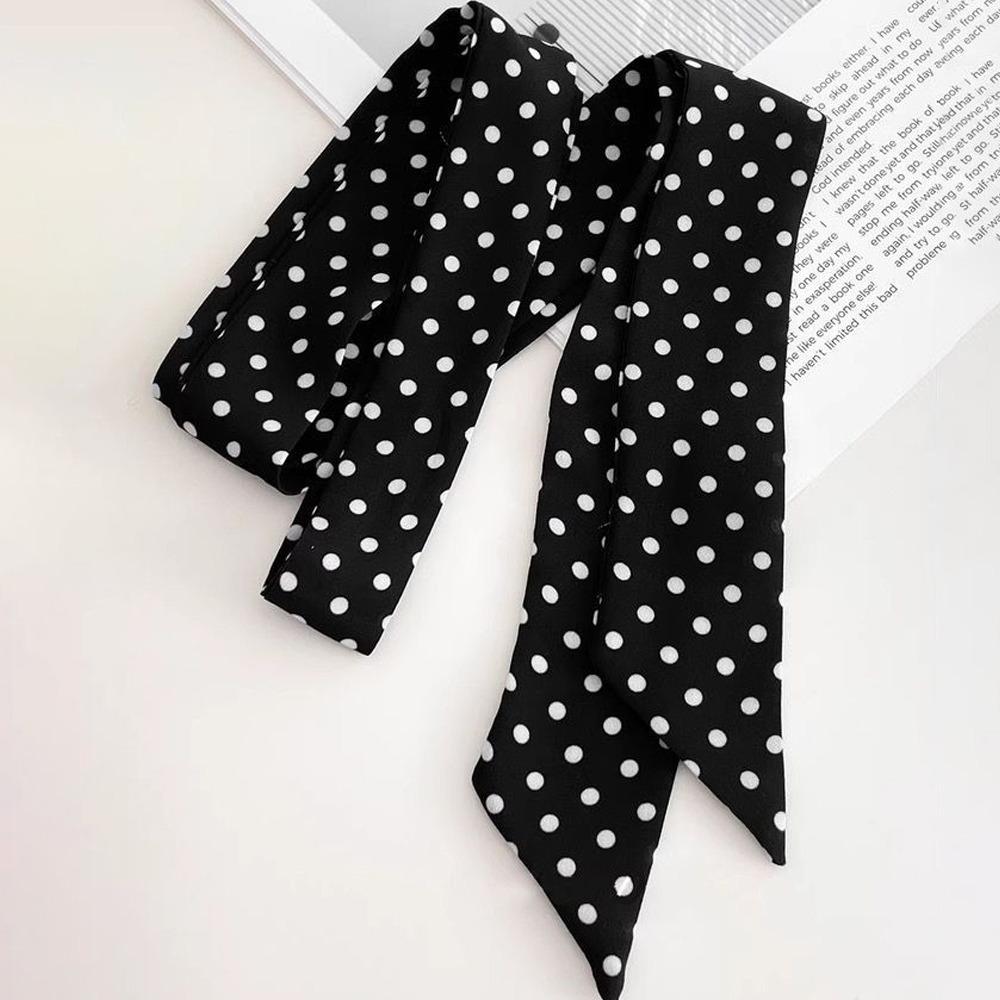 Polka Dot Vintage Neckerchief Chiffon Silk Scarf Vintage Design Waist Belts Outfit Matching