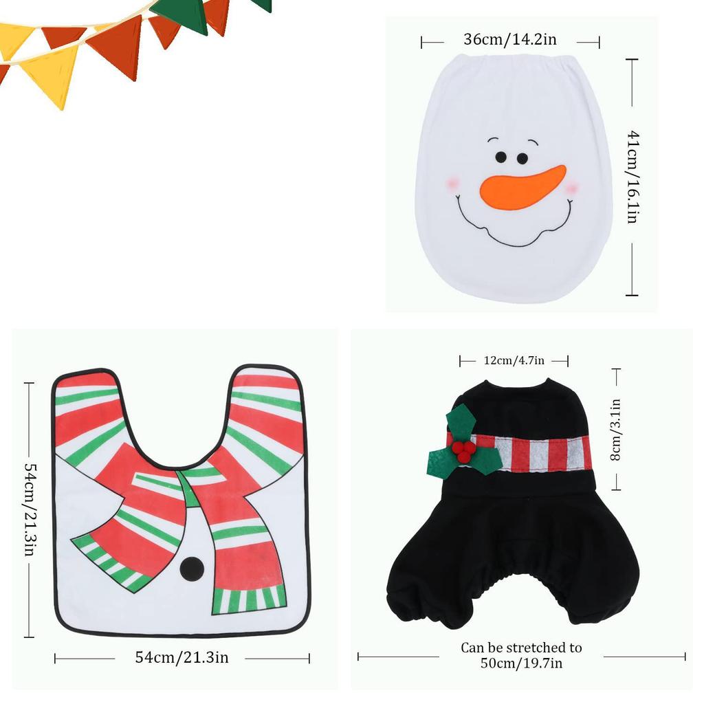 In-Stock Christmas Snowman Doll Toilet Seat Cover for Festive Home Decor