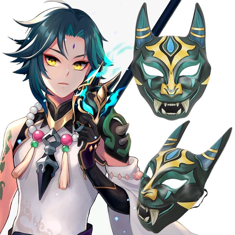 Impact Xiao Hannya Mask Cosplay Adult Kids PU + EVA Helmet Full Face Masks Halloween Masquerade Party cm