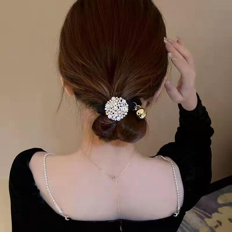 Korean Camellia Flower High-End Hair Tie Bun Rope