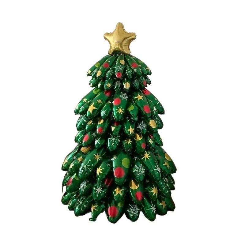 51inch Indoor/Outdoor Large Christmas Tree Balloon Assemble Xmas Tree Aluminum Film Balloon Extra Large Christmas Decorations