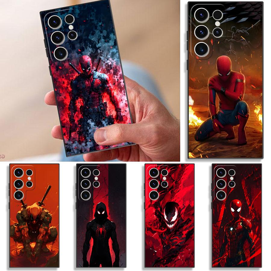 Marvel Spider Man Deadpool Case for Samsung Galaxy S26 S10 S9 S21 FE Note 20 Ultra 8 9 10 S20 S24 Plus S23 S25 Ultra Funda Phone