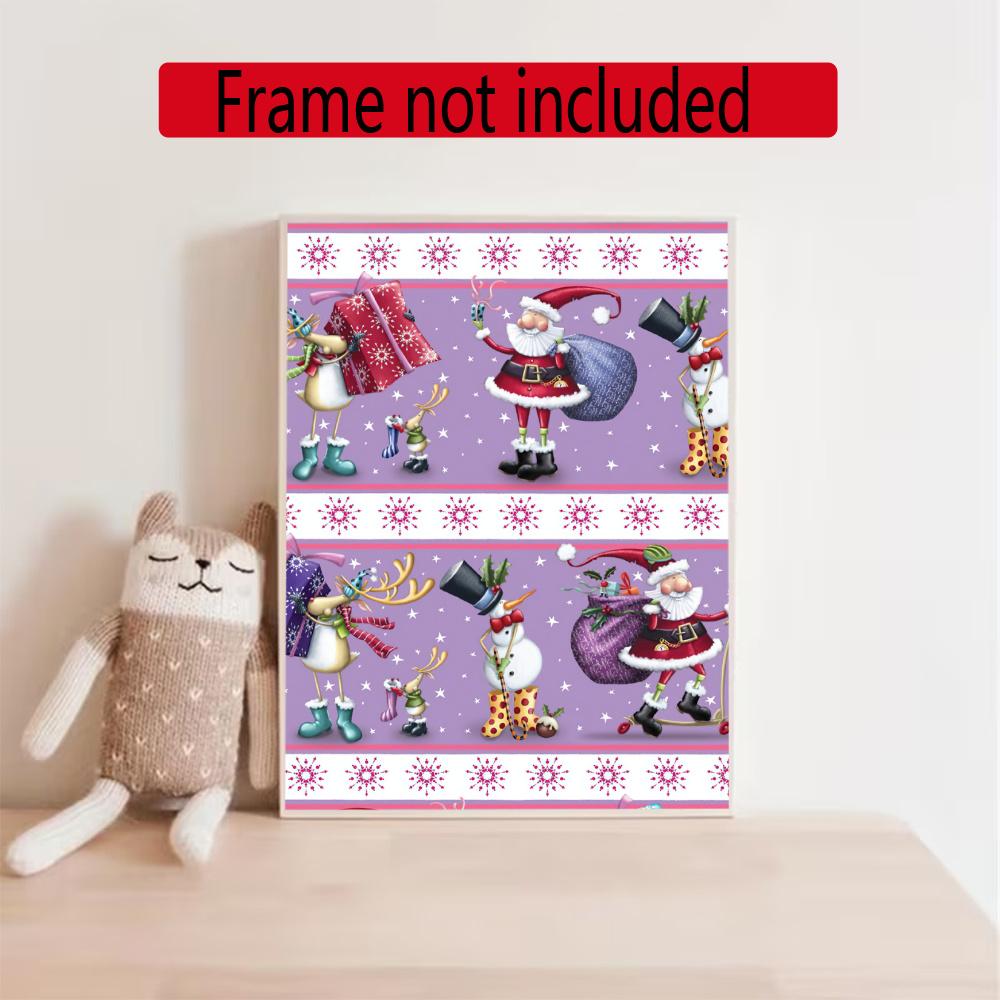 Christmas 5D Diamond Painting Round Diamond Rhinestones Mosaic Diamond Embroidery Wall Paintings Rhinestones Gift Frameless