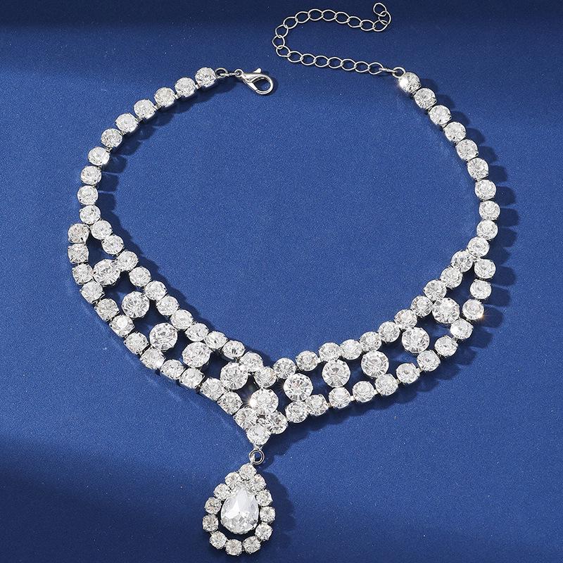 2023 Socialite Banquet Style Crystal Multi-Layer Choker Necklace - Japanese & Korean Wedding Trend