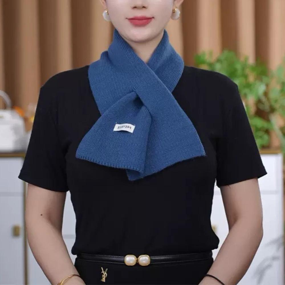 

1Pc Lazy Cross Scarf 25 New Temperament Versatile Solid Color Knitted Scarf Warm Convenient Fashion Internet Celebrity Autumn