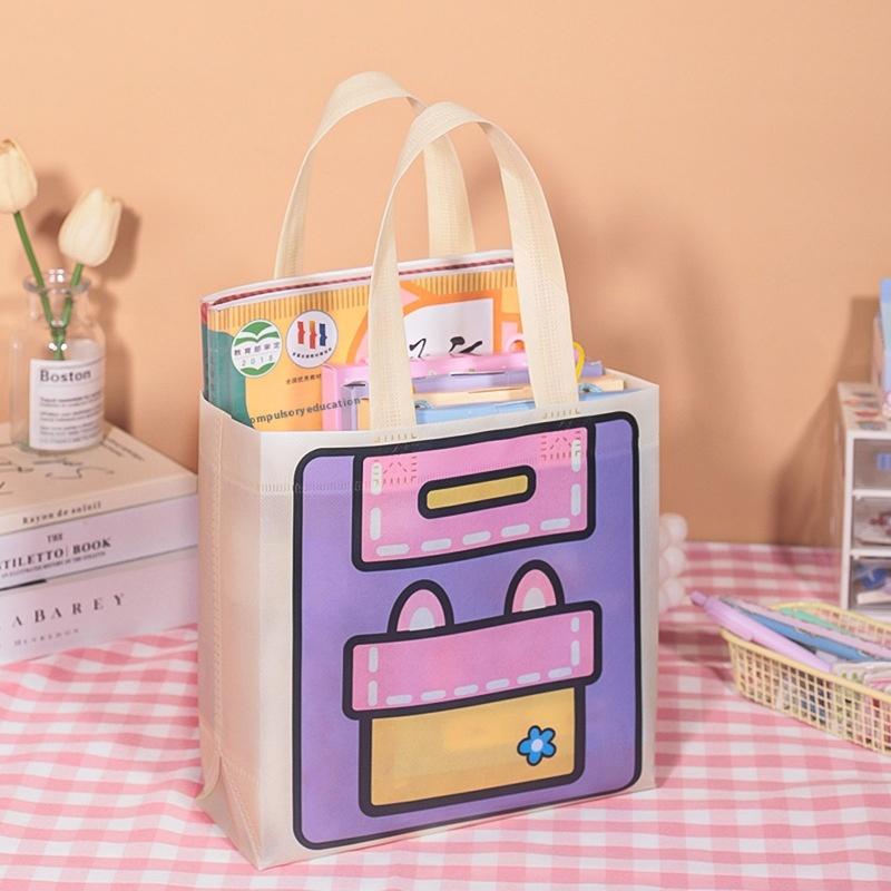 5Pcs Children'S Birthday Gifts Bag Cartoon Nonwoven/Plastic Snack Candy Lunch Handbag For Kids Gift Bag