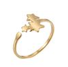 Women's Gold Geometric Cutout Wide Band Cross Ring - European & American Hip Hop Style