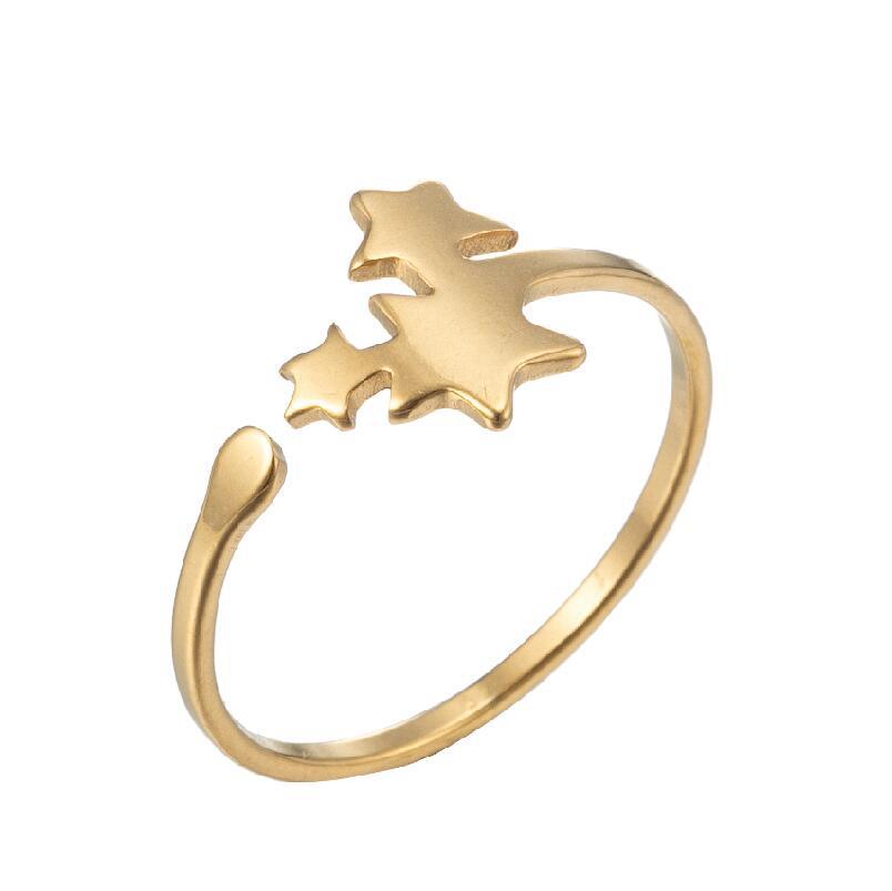 Women's Gold Geometric Cutout Wide Band Cross Ring - European & American Hip Hop Style