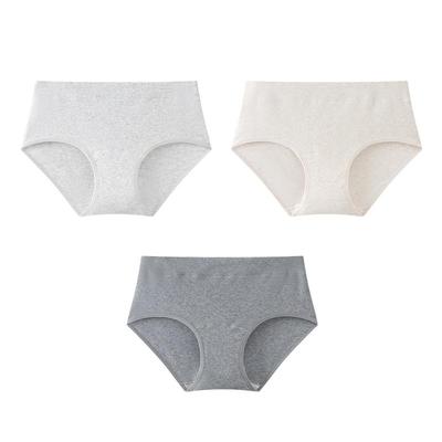 Yiershuang Women's 7A Antibacterial 100% Cotton Mid-Waist Briefs