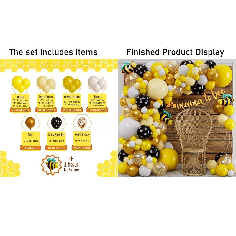 

Bee Theme Balloon Arch Set for Anniversary Celebration and Birthday Decorations 1 set