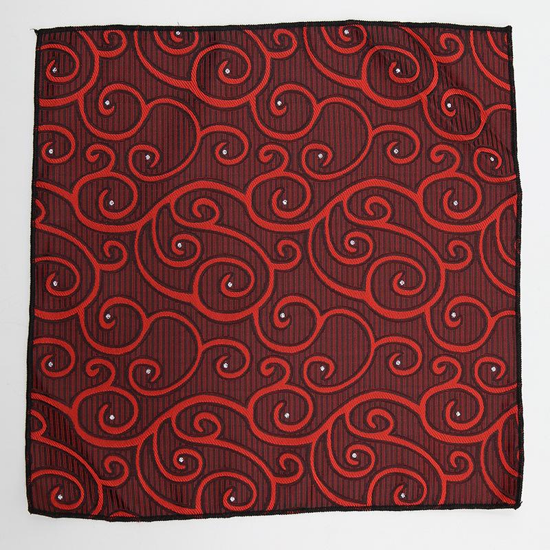 Square Scarf Suit Pocket Towel Wedding Groom Best Man Red Embroidery Business Square Scarf Pocket Towel