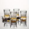 Elegant 4-Piece Embossed Crystal Glass Set – Perfect for Whiskey Cocktails & More Ideal Wedding Gift Multi-Use & Reusable