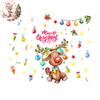 2 Sheets/Set Christmas Elk Wall Sticker Waterproof PVC Self-adhesive Home Office