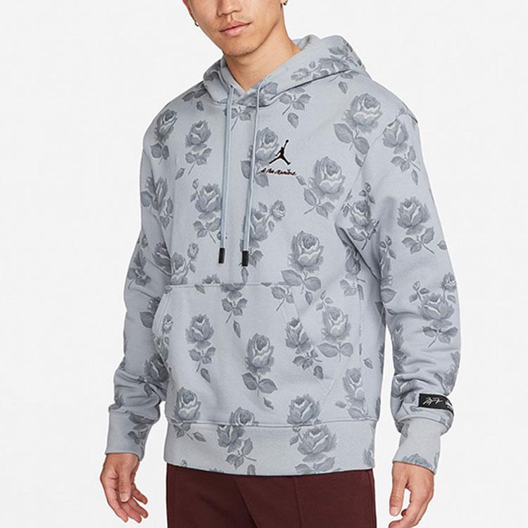 Jordan X A Ma Maniére Floral Print Logo Long Sleeve Hoodie Men Tops DJ9753-464