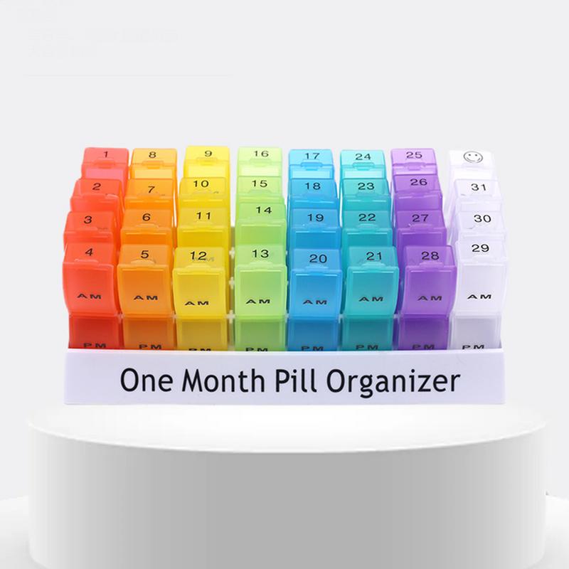 Monthly 32 Grids Pill Box Case Container Organizer Travel Pill Case Storage Box Organizer One Month Pill Medicine Container