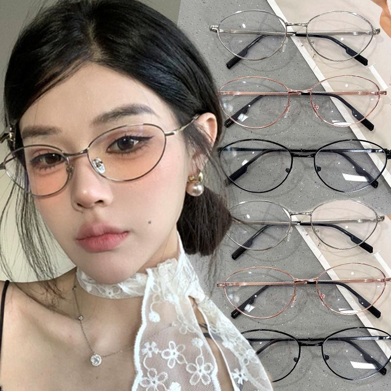 Vintage Katzenauge Silber Gold Brille Unisex Retro Mode Charme Einfache Brille Trendige Lese Outfits Brillen Damen Accessoires