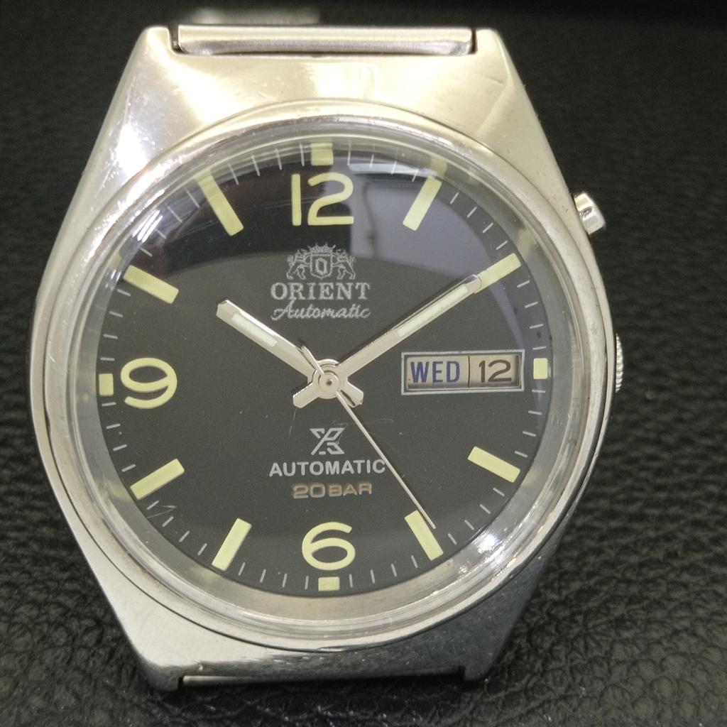 VINTAGE ORIENT AUTOMATIC 46941 JAPAN MENS BLACK COLOR DIAL WATCH a700611-5 R204-a700611