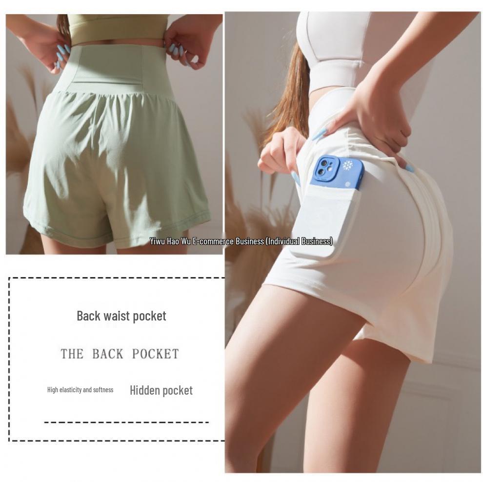 White High-Waisted Quick-Dry Fitness Shorts