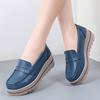 Ladies Platform Loafers Casual Elegant Black Red Grey Blue Leather Women Elevator Thick Sole Shake Shoe Plus Size