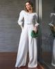 2024 Women's Fashion Two-Piece Set: Long-Sleeve Top & High-Waisted Wide-Leg Pants