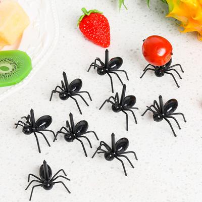 12 Pcs Ant Fruit Dessert Forks Fake Ants Toothpicks Reusable Snacks Dessert Picks Black Animal Appetizer Forks for Kitchen Baby Shower Birthday Party