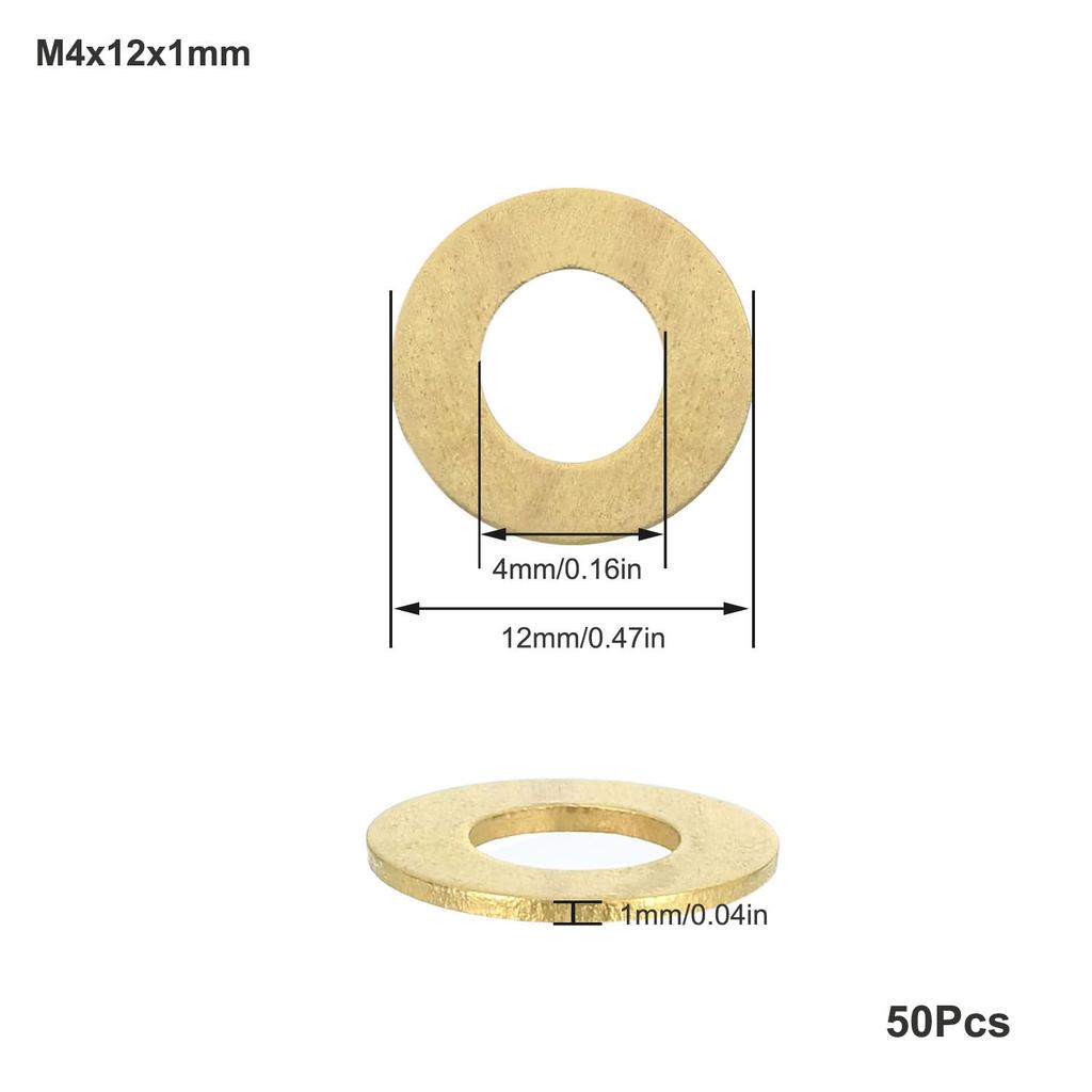 10-200Pcs Brass Flat Washer M2 M2.5 M3 M4 M5 M6 M8 M10 M12 M14 M16 M18 M20 Solids Brass Gasket Shim Coppers Metal Meson Pad Spacer