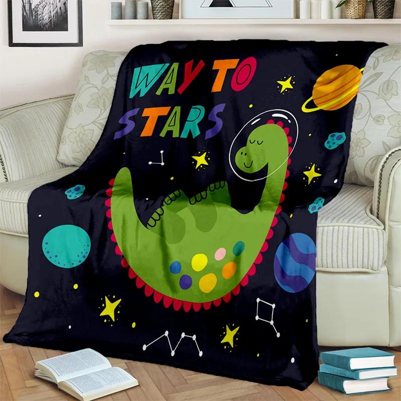 3D Dinosaur Space Cute Dino Children Cartoon HD Blanket,soft Throw Blanket for Home Bedroom Bed Sofa Picnic Office Cover Blanket