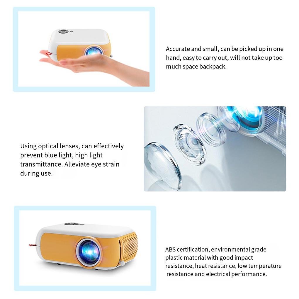 Portable Mini Projector Home Theater LED Videoprojector Kids Gift Beamer Compatible With HD Smart TV Box Support 1080P Movie