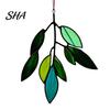 Transparent Acrylic Leaf Hanging Pendant, Waterproof Sunproof Window Hanging, Decorative Four-leaf Clover Pendant Ornament with Colorful Light Effects