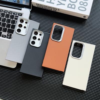 S25 Case Leather Skin Soft TPU Slim Cover For Samsung Galaxy S24 Plus S23 FE S22 Ultra S21 S20 Note 20 Cell Phone Capa Coque