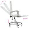 Office Chair with Reclining Function White Faux Leather