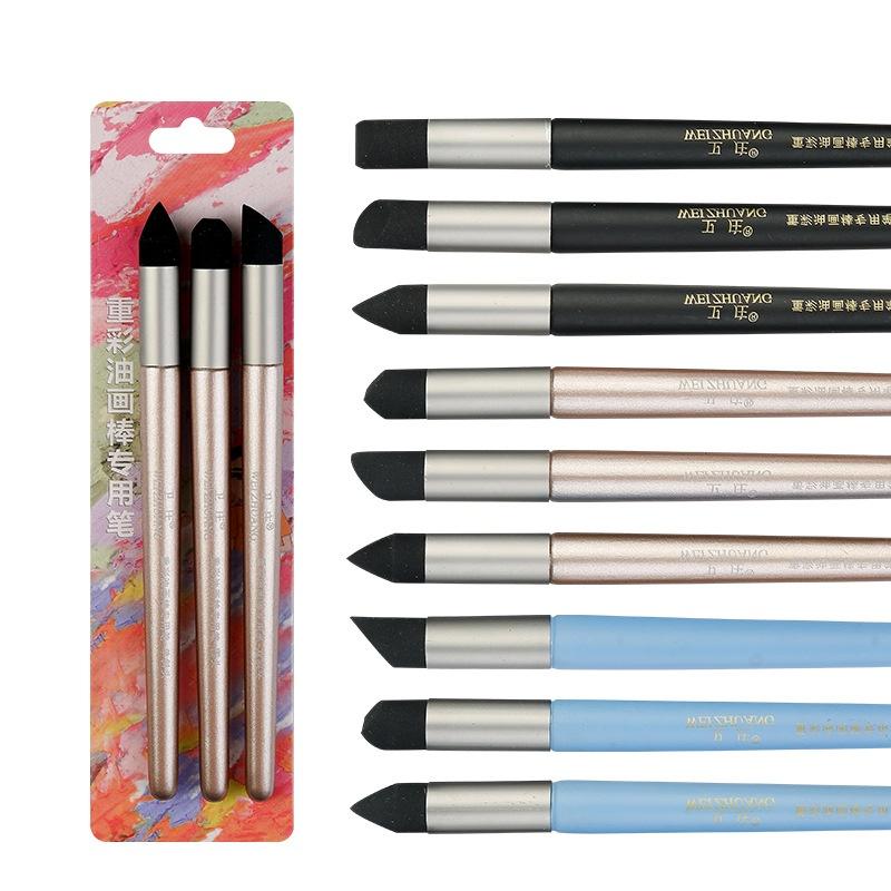 Professional Oil Pastel Smudge Pen 2/3Pcs Soft Sponge Mixing Stumps Multi Shape Tips for Studio Art Work