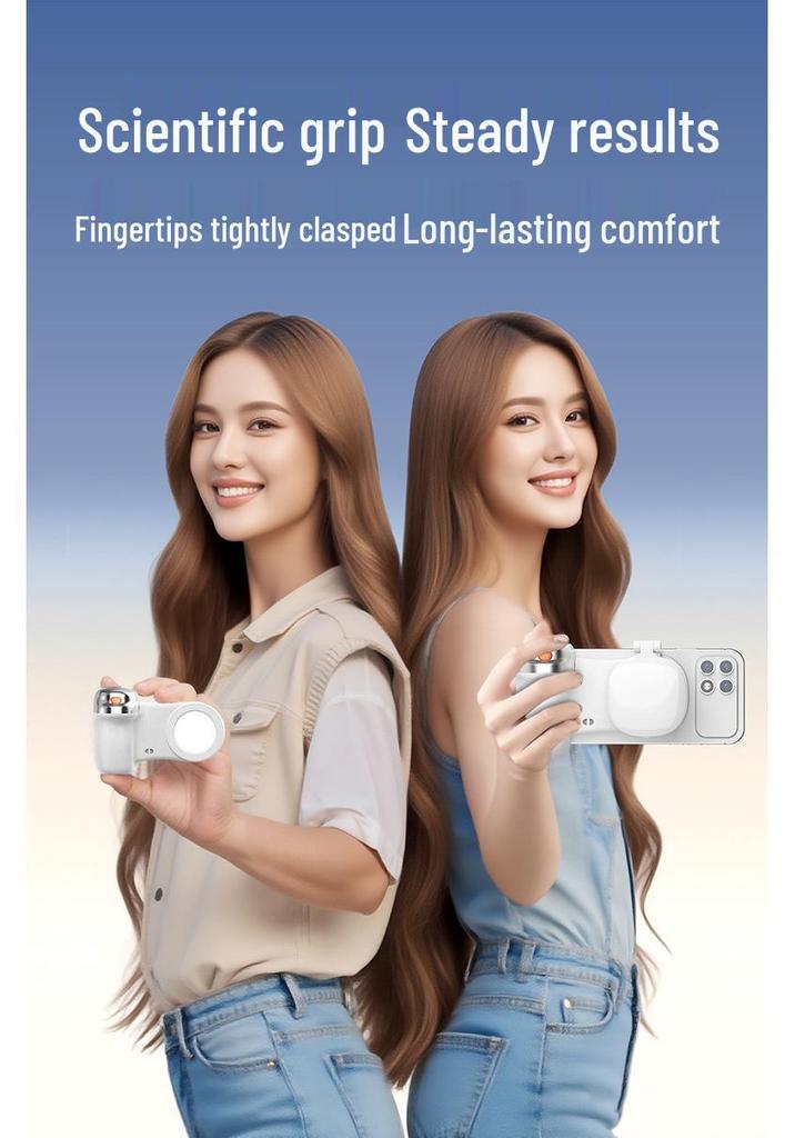 Mobile Phone Assistant: Portable Bluetooth Selfie Handle with Magnetic Fill Light