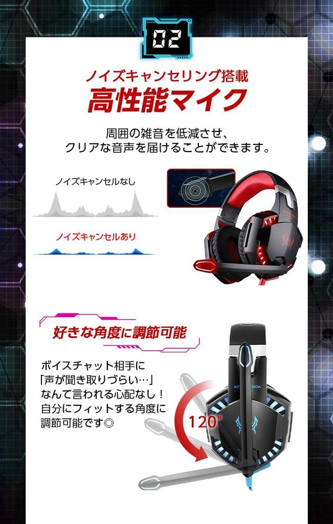 G2000 Gaming Headset with Voice Microphone Mute LED Wired Chat, Switch, Lighting, (Blue)