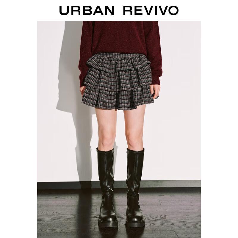 UR Women s Retro Plaid Tiered Mini Skirt S