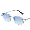 Irregular Rimless Square Vintage Popular Sunglasses Women For Men Luxury Brand Designer Sun Glasses Punk Metal Shades Uv400