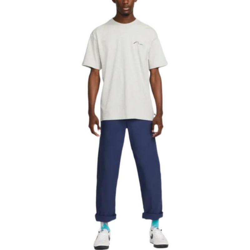 Nike SB Graffiti Print Round Neck Short Sleeve T-Shirt Men Tops Light-Grey DR7768-050