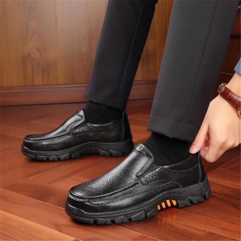 Genuine Leather Shoes Men Loafers Soft Cow Leather Men Business Casual Shoes New Male Footwear Black Brown Slip-on Shoes