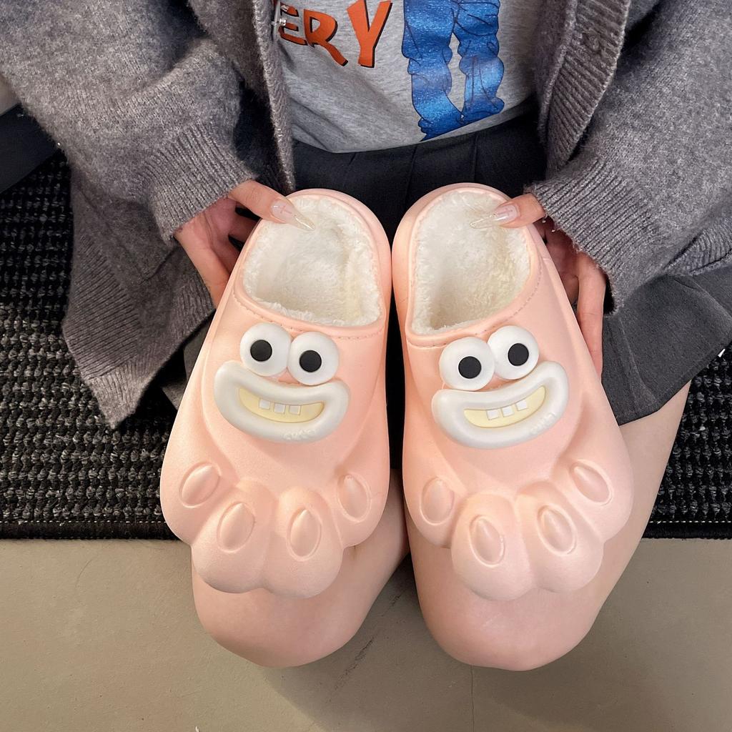 Winter Cartoon Non-slip Thick Bottom 2025 Summer Fashion Outer Wear Casual Bag Head Cotton Slippers Funny and Cute