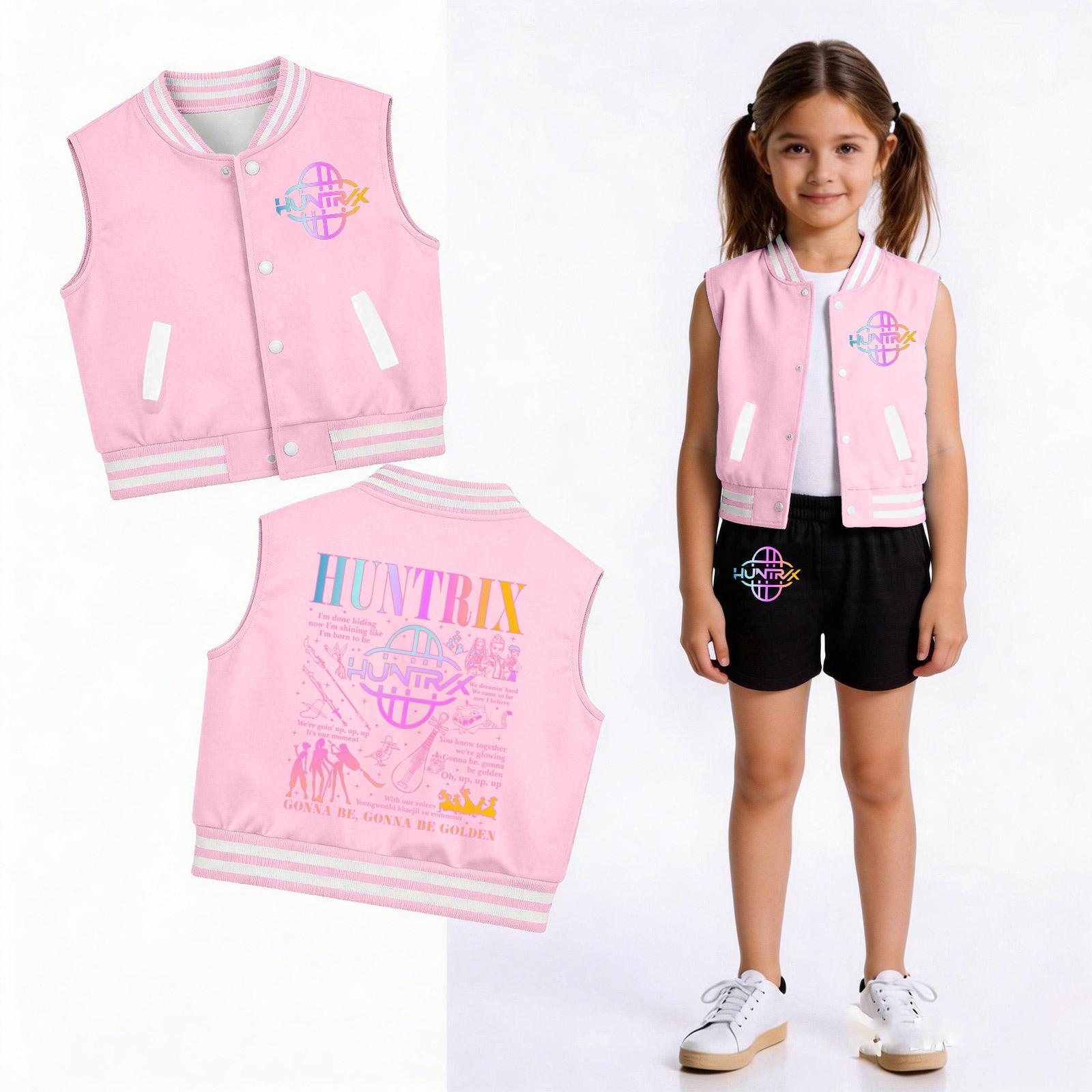 

Children s Fashionable Casual Sleeveless Vest Printed Set 160 рожевий