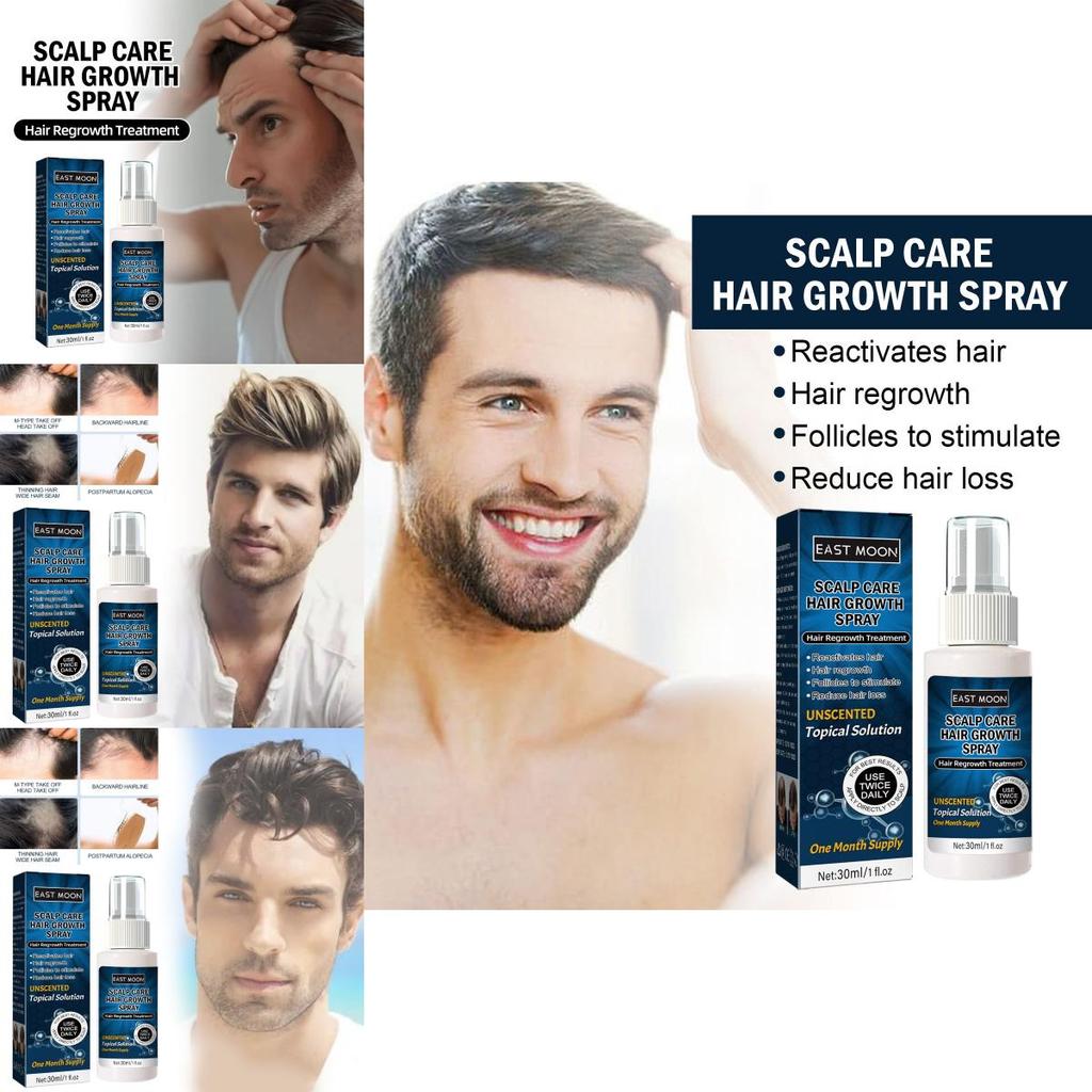 East Moon Men's Hair Growth Spray For Thicker Hairline And Prevents Hair Loss