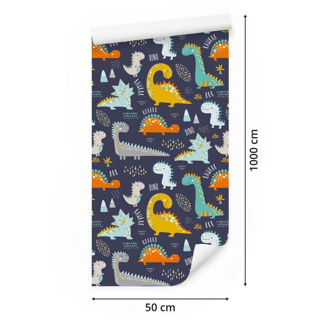 Colorful Dinosaurs Animals Wallpaper for Living Room and Bedroom 50x1000