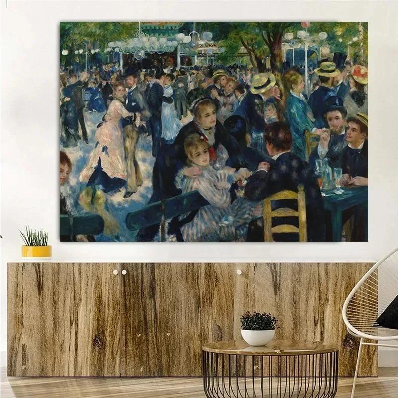 Canvas Painting Vintage Pierre Auguste Renoir Artworks Lunch of The Boating Party Art Poster Wall Prints Picture Room Home Decor
