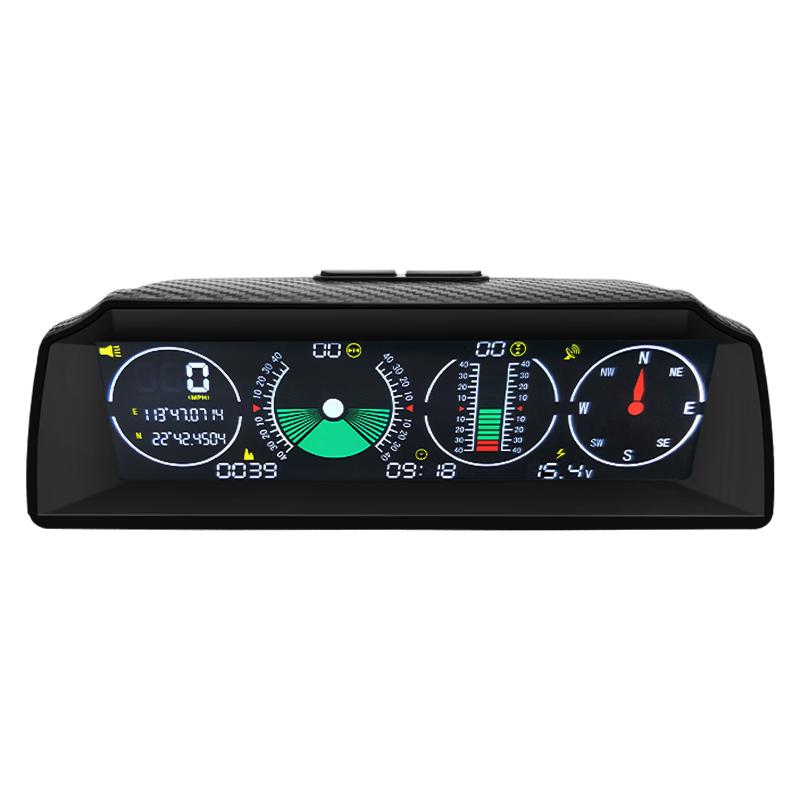 X90 GPS Digital Computer GPS-OBD Head Up Display Car Hud Auto Speedometer  Slope Meter Tilt Pitch Angle Protractor Latitude