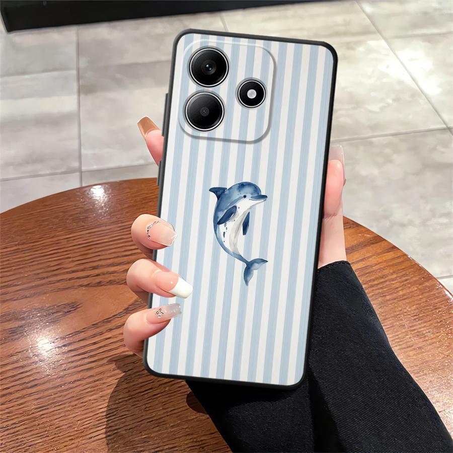 Marine Animals Soft Back Phone Cover Case for Xiaomi Redmi Note 11 13 12 Pro Plus 10S 12S 10 9 8 Pro 9s 11S