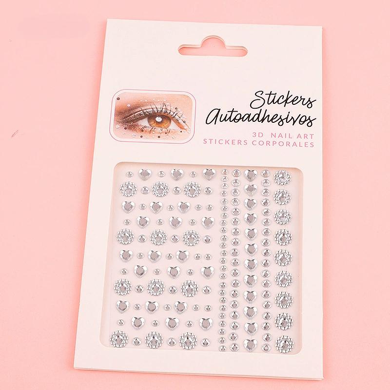 Diamond Eyebrow Tattoo Sticker Glitter Eyeliner Eyebrow Makeup Face Eyes Temporary Tattoo Rock Rhinestone 3D Eyeliner Stickers