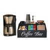 Multi Functional Coffee Accessories Storage Box Natural Wood Teas Condiment Organizer with Multiple Compartments