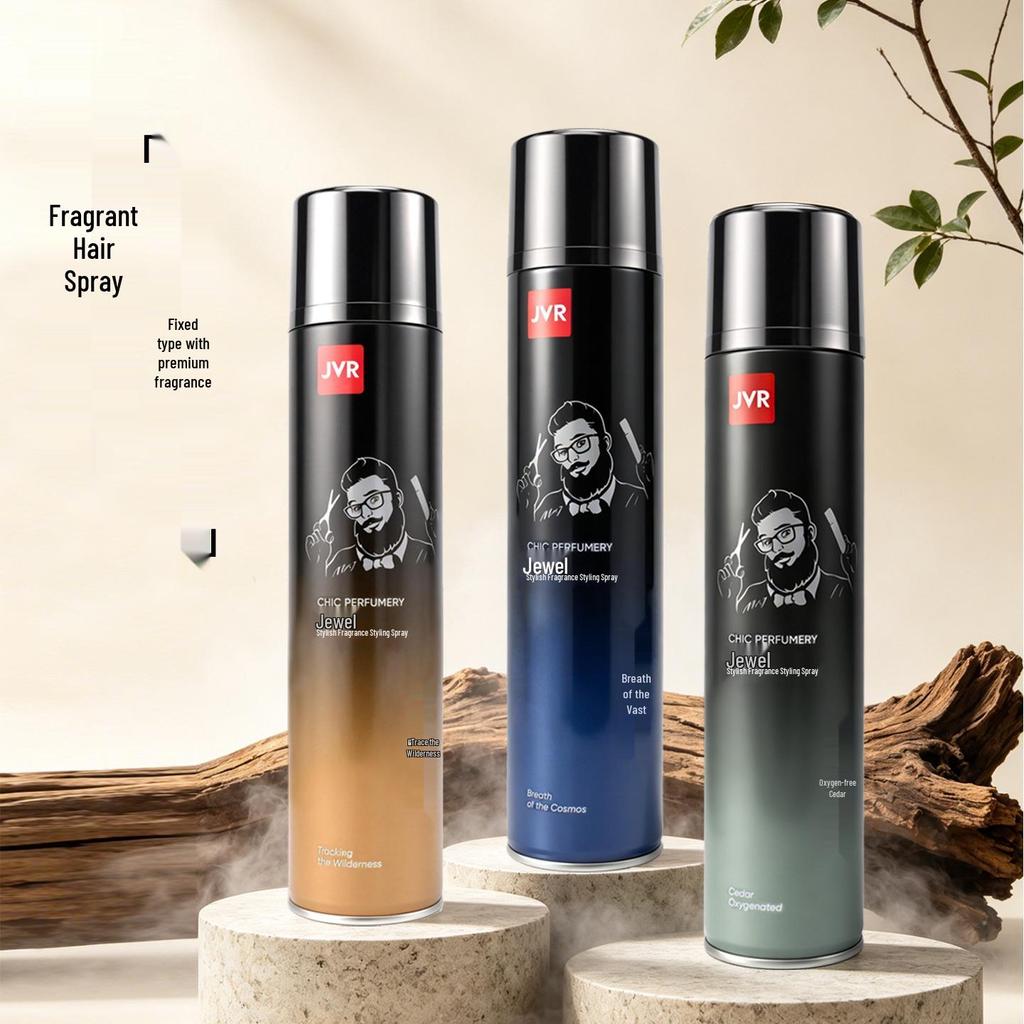 JVR Men's Fragrant Styling Hairspray, Natural Voluminous Strong Hold Gel, Travel Size