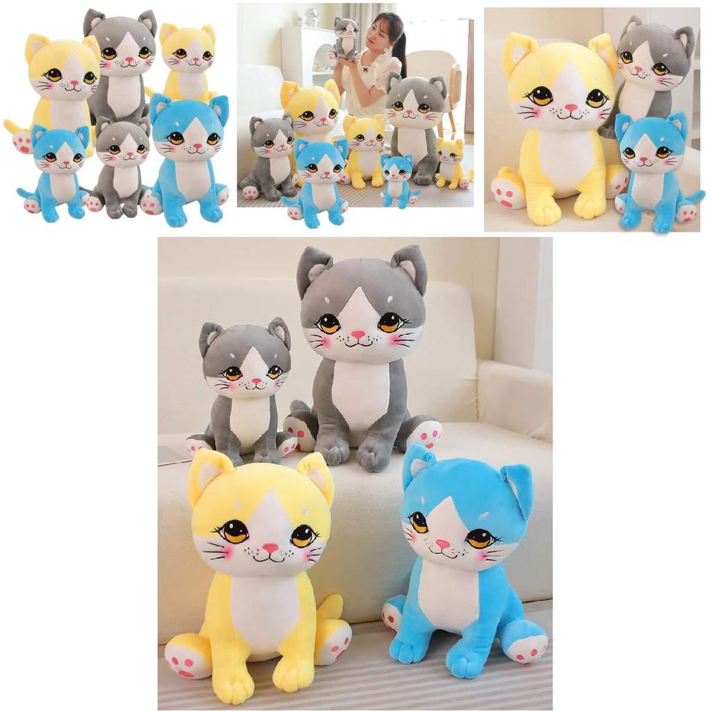 Adorable Cartoon Cat Plush Toy Sweet Cat Stuffed Animal Pillow For Kids And Girls
